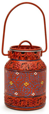 

Kaushalam Kaushalam Hand Rajasthani Dark Yellow Painted Container - 1 L Aluminium Grocery Container(Yellow)