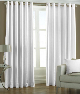

PHome Decor 213 cm (7 ft) Polyester Door Curtain (Pack Of 2)(Plain, White)