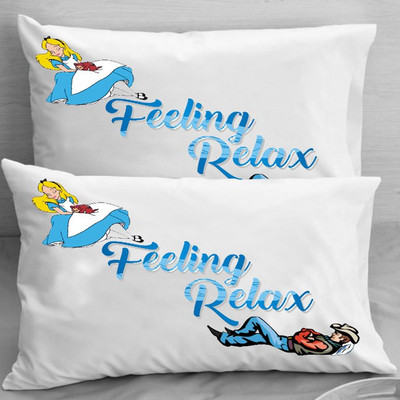 

Pillowz Printed Cushions & Pillows Cover(Pack of 2, 40.64 cm*60.96 cm, Blue, White)