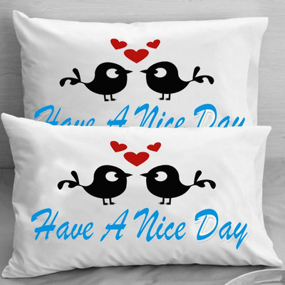 

Pillowz Printed Cushions & Pillows Cover(Pack of 2, 50.8 cm*71.12 cm, Black, Blue, White)