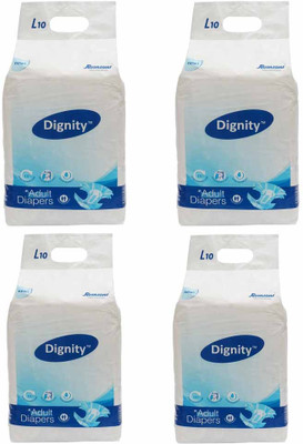 Romsons Dignity Adult Diapers Large 4 Packs of 10 Diapers Each Adult Diapers - L(40 Pieces)