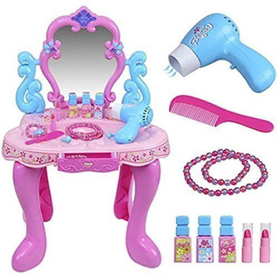 

Taaza Garam kids imported High quality Play Little Princess Kids Vanity Table and Chair Beauty Play Set with Fashion & Makeup Accessories(Pink)