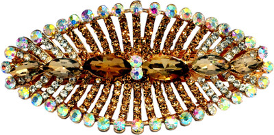 Mansiyaorange Designer Fancy Latest Stone Hair Pin Hair Clip(Copper)