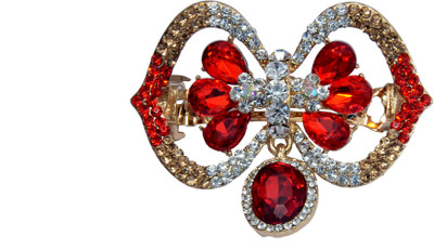 

Mansiyaorange Designer Fancy Latest Stone Hair Pin Hair Clip(Red)