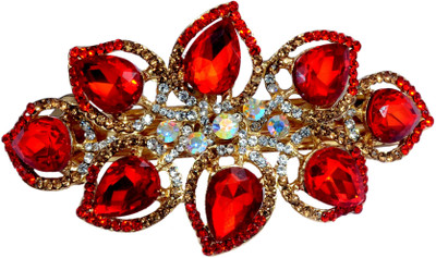 

Mansiyaorange Designer Fancy Latest Stone Hair Pin Hair Clip(Red)