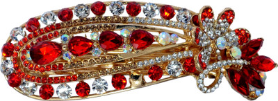 

Mansiyaorange Designer Fancy Latest Stone Hair Pin Hair Clip(Red)
