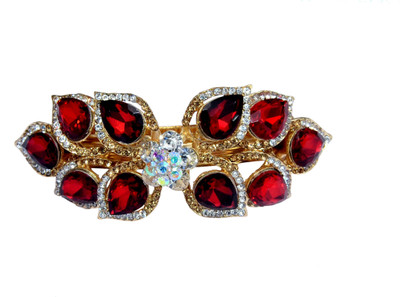 

Mansiyaorange Designer Fancy Latest Stone Hair Pin Hair Clip(Red)
