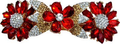 

Mansiyaorange Designer Fancy Latest Stone Hair Pin Hair Clip(Red)