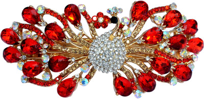 

Mansiyaorange Designer Fancy Latest Stone Hair Pin Hair Clip(Red)