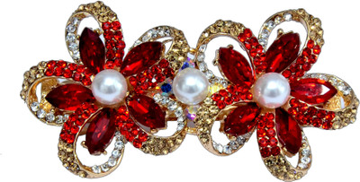 

Mansiyaorange Designer Fancy Latest Stone Hair Pin Hair Clip(Red)