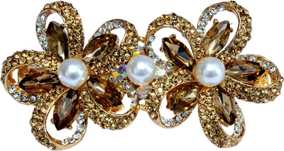 Mansiyaorange Designer Fancy Latest Stone Hair Pin Hair Clip(Copper)