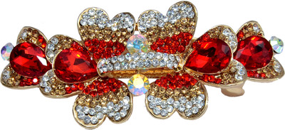 

Mansiyaorange Designer Fancy Latest Stone Hair Pin Hair Clip(Red)