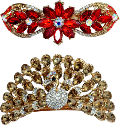 

Mansiyaorange Designer Fancy Latest Combo Of Stone Hair Pin Hair Clip(Multicolor)