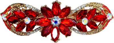 

Mansiyaorange Designer Fancy Latest Stone Hair Pin Hair Clip(Red)