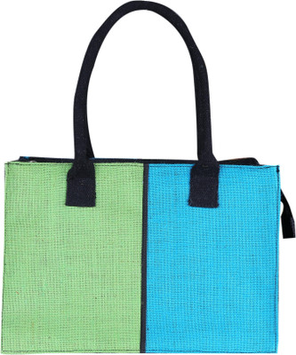 

Jute Tree Hand-held Bag(Green, Blue), Blue;green