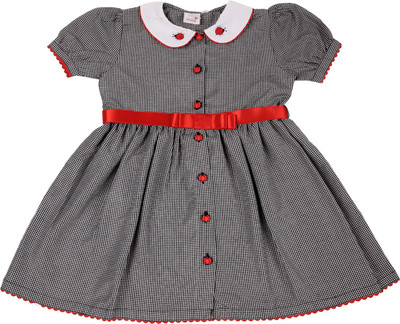 

WHIRLING BUTTERFLIES Girls Midi/Knee Length Party Dress(Black, Half Sleeve