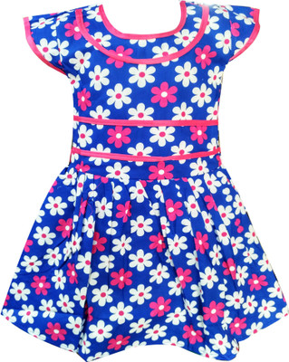 

Fashionitz Girls Midi/Knee Length Casual Dress(Light Blue, Cap Sleeve