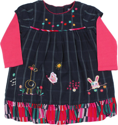 

NautiNati Girls Casual Dress, Red-navy