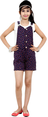 

Sunday Casual Dungaree For Girls Casual Printed Cotton(Blue, Pack of 1, Denim blue