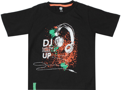 

612 League Boys Printed T Shirt, Black