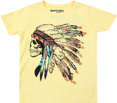 

Flying Machine Boys Solid Cotton T Shirt, Lt yellow