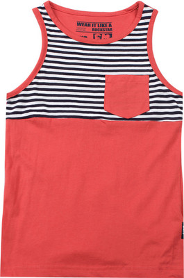 

Flying Machine Boys Solid Cotton T Shirt, Bright red