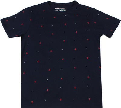 

Flying Machine Boys Solid Cotton T Shirt, Navy