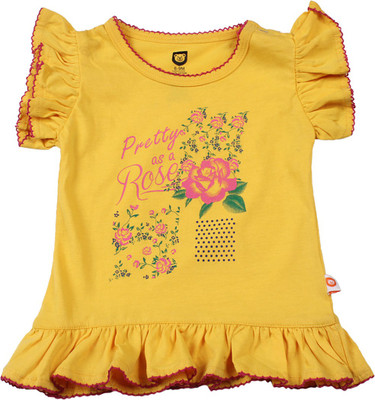 

612 League Baby Girls Casual Cotton Top(Yellow, Gold yellow