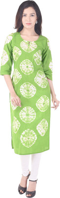 Crazora bandhni Print Women's Straight Kurta(Pink) available at flipkart for Rs.458