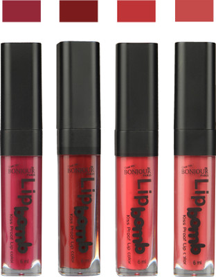 

Bonjour Paris Matte Lipstick(24 ml, Wine-Brown-Irresistble Pink-Wild Blush)