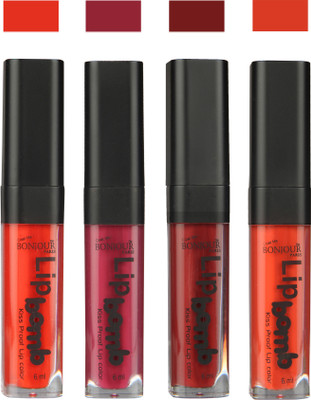

Bonjour Paris Matte Lipstick(24 ml, Fire Orange-Wine-Brown-Brick Orange)