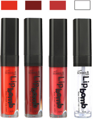 

Bonjour Paris Matte Lipstick(24 ml, Fire Orange-Brown-Irresistble Pink-Top Coat)