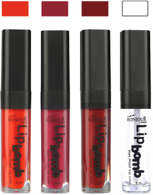 

Bonjour Paris Matte Lipstick(24 ml, Fire Orange-Wine-Brown-Top Coat)
