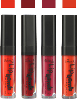 

Bonjour Paris Matte Lipstick(24 ml, Fire Orange-Mauve-Wine-Brick Orange)