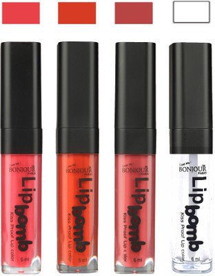 

Bonjour Paris Matte Lipstick(24 ml, Peach-Brick Orange-Wild Blush-Top Coat)