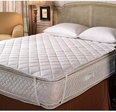 

Shopping Store Elastic Strap Twin Size Mattress Protector(White)