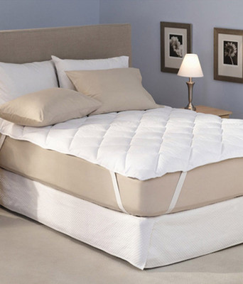 

Shopping Store Elastic Strap Twin Size Mattress Protector(White)