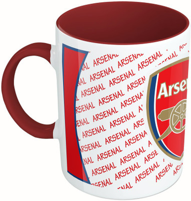 

MiiCreations Printed Two Tone Maroon And White Arsenal Players Ceramic Mug(325 ml)