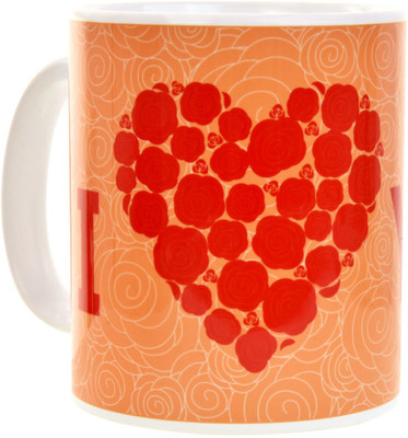 

Halowishes I Love You Printed Valentine Gift Coffee Ceramic Mug(325 ml), Multicolor