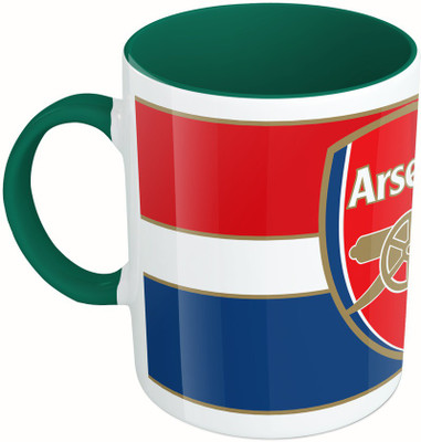 

MiiCreations Printed Two Tone Green And White Arsenal Football Club Ceramic Mug(325 ml)