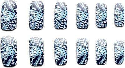 

Showy Designer Artificial Nails #SAND0003 (30Nos total)(Blue)