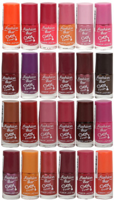 

Fashion Bar Unique color Gel Nail Polish in Incredible Value (Pack of 24 Pcs , 144 ml) Multicolor,(Pack of 24)