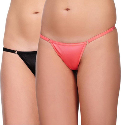 Fashion Comfortz Women's G-string Orange, Black Panty(Pack of 2) available at flipkart for Rs.193