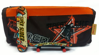 

Maurya Pustak Bhawan Rider Brown Graphics Art Fabric Pencil Box(Set of 1, Multicolor)