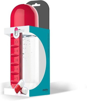 

VibeX ™ Water Bottle Sports Combine Daily Organizer Drinking Bottles For Water Plastic Leak-Proof Cup Tumbler Pill Box(Red)