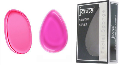 

Jenna Silicone Makeup Sponge - Beauty Sponge for Makeup, Concealer and Foundation – Make Up Applicator for Cosmetic Blending (PinkDrop PinkLeaf)