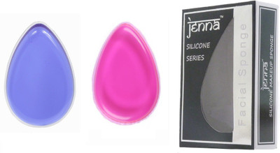 

Jenna Silicone Makeup Sponge - Beauty Sponge for Makeup, Concealer and Foundation – Make Up Applicator for Cosmetic Blending (PinkDrop PurpleDrop)