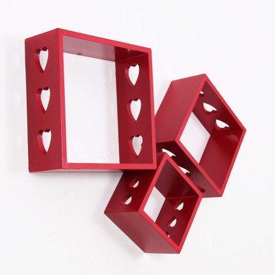

Make Home Happy Happy-ws-6 MDF Wall Shelf(Number of Shelves - 3, Red)