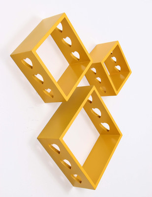 

Make Home Happy Happy-ws-10 MDF Wall Shelf(Number of Shelves - 3, Yellow)
