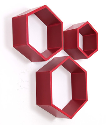 

Make Home Happy Happy-ws-5 MDF Wall Shelf(Number of Shelves - 3, Red)
